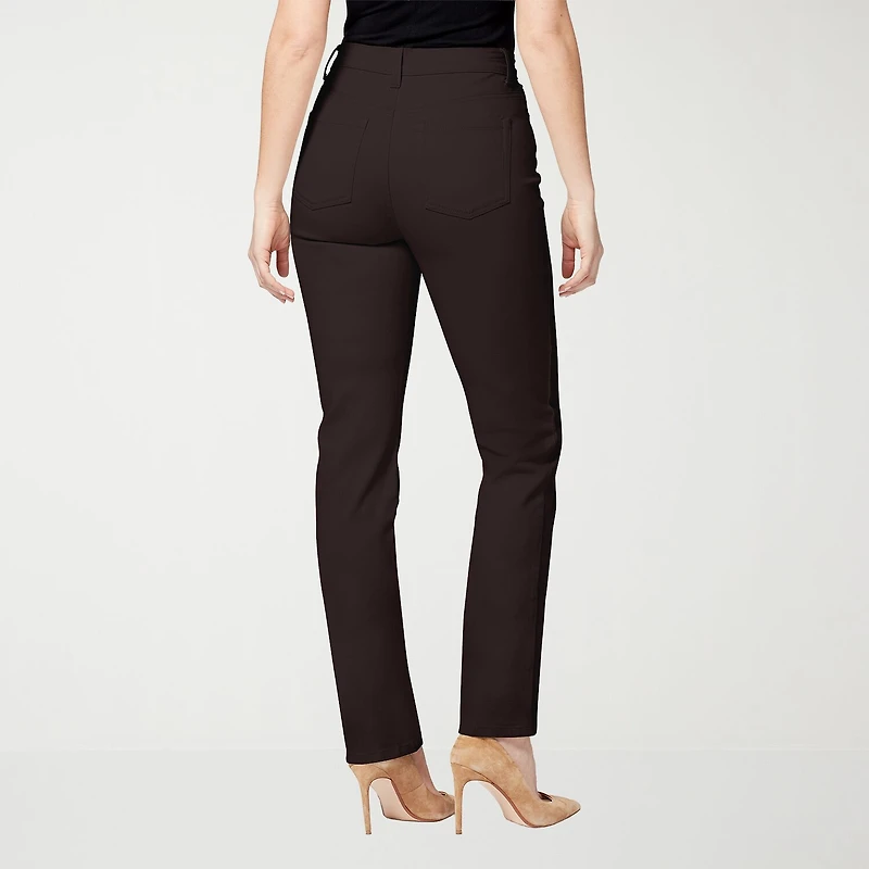 Gloria Vanderbilt Womens Misses Long High Rise Stretch Fabric Tapered Leg Jean