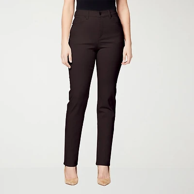 Gloria Vanderbilt Womens Misses Long High Rise Stretch Fabric Tapered Leg Jean