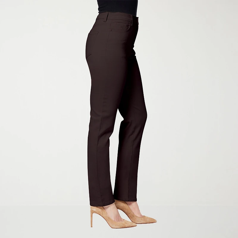 Gloria Vanderbilt Womens Misses Long High Rise Stretch Fabric Tapered Leg Jean
