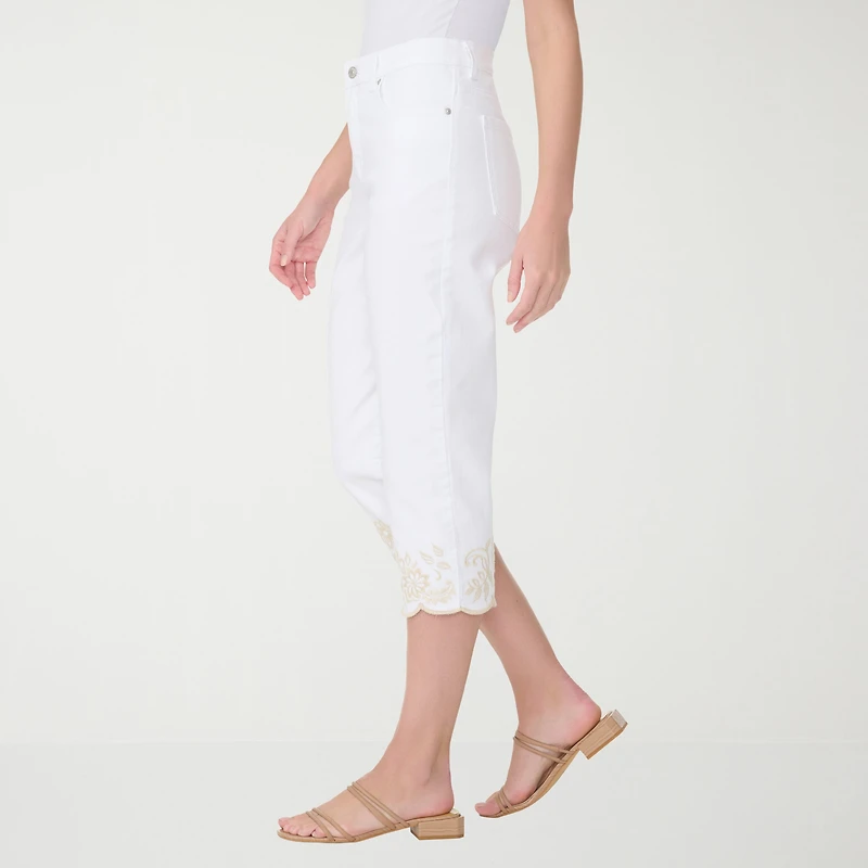 Gloria Vanderbilt Amanda Womens High Rise Stretch Fabric Capri Jean