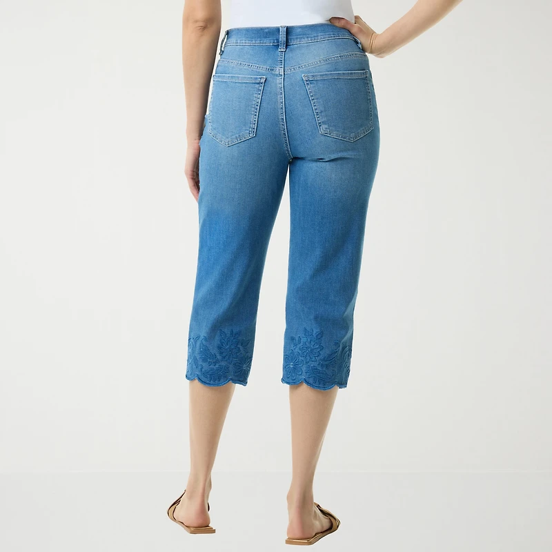 Gloria Vanderbilt Amanda Womens High Rise Stretch Fabric Capri Jean