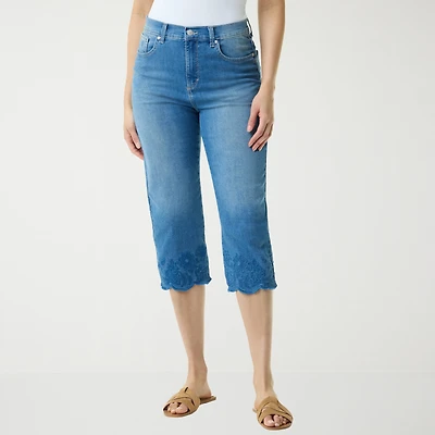 Gloria Vanderbilt Amanda Womens High Rise STRETCH FABRIC Capri Jean