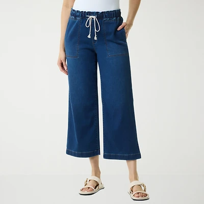 Gloria Vanderbilt Womens Knitology Wide Leg Crop with Drawstring
