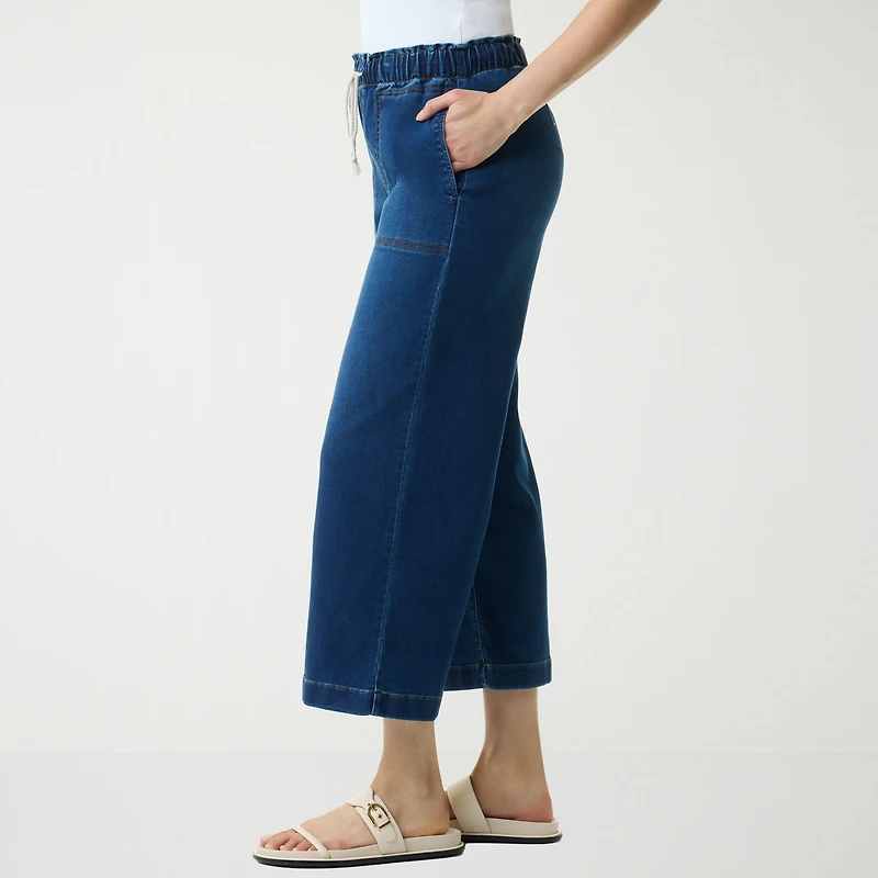 Gloria Vanderbilt Womens Knitology Wide Leg Crop with Drawstring