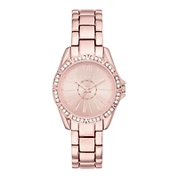 Liz Claiborne® Womens Rose-Tone Roman Numeral Watch