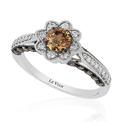 Le Vian® Grand Sample Sale™ Chocolate Diamonds® & Vanilla Diamonds® Ring set in 14K Vanilla Gold®