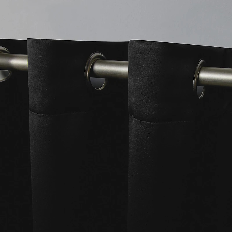 Exclusive Home Curtains Sateen Grommet Top Blackout Set of 2 Curtain Panel