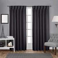 Exclusive Home Curtains Sateen Pinch Pleat Energy Saving Blackout Set of 2 Curtain Panel