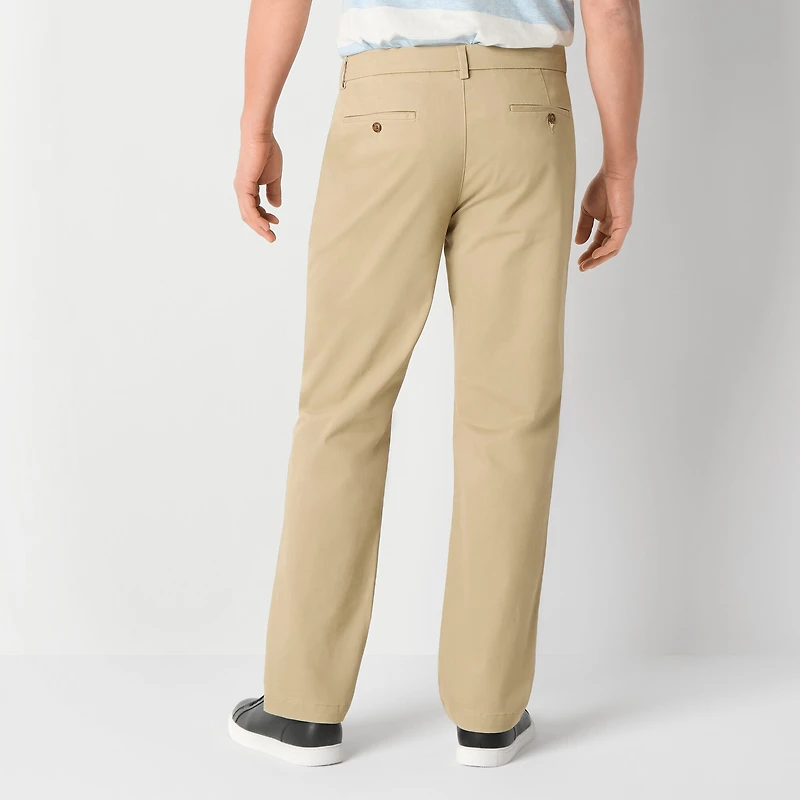 St. John's Bay Stretch Chino Mens Relaxed Fit Flat Front Pant