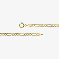Made Italy Unisex Adult 10K Gold 22 Inch Figaro Chain Necklace