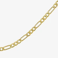 Made Italy Unisex Adult 10K Gold 22 Inch Figaro Chain Necklace