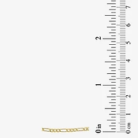 Made Italy Unisex Adult 10K Gold 22 Inch Figaro Chain Necklace