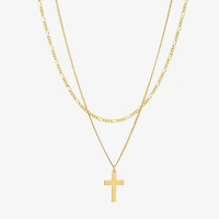 Made in Italy Womens 14K Gold Cross 17 Inch Pendant Necklace