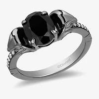 Womens Diamond Accent Genuine Black Onyx Sterling Silver Aladdin Jafar Cocktail Ring