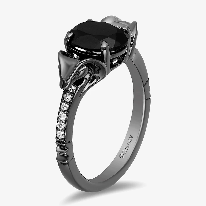 Womens Diamond Accent Genuine Black Onyx Sterling Silver Aladdin Jafar Cocktail Ring