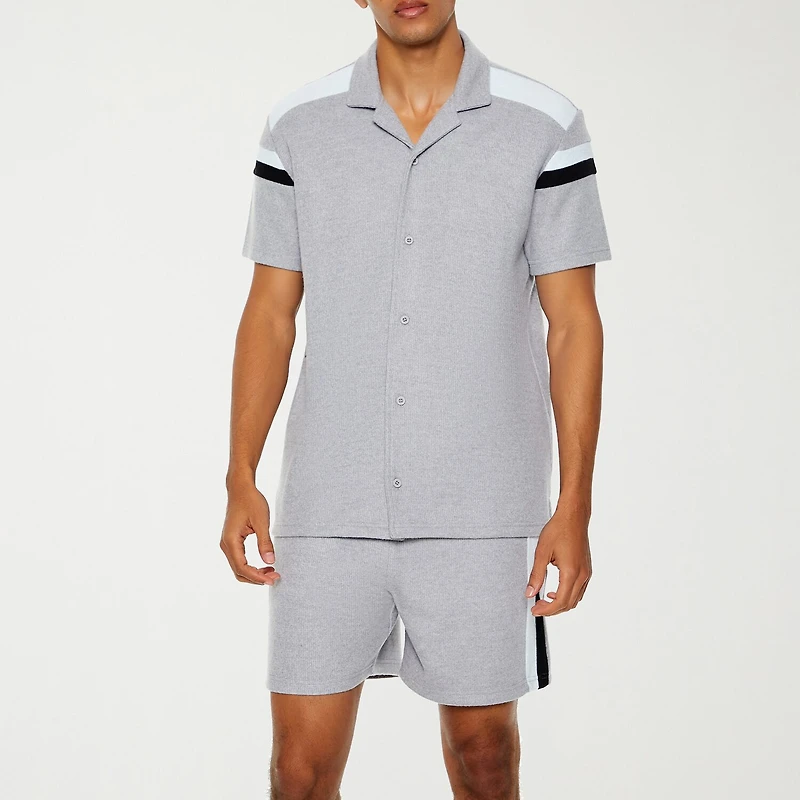 Forever 21 Mens Short Sleeve Striped Button-Down Shirt