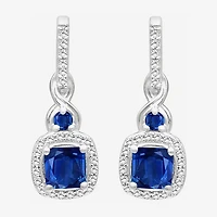 Womens Gemstone & 1/6 CT. T.W. Natural Diamond 10K Gold Drop Earrings