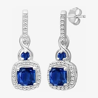 Womens Gemstone & 1/6 CT. T.W. Natural Diamond 10K Gold Drop Earrings