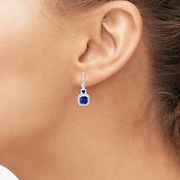 Womens Gemstone & 1/6 CT. T.W. Natural Diamond 10K Gold Drop Earrings