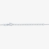 Womens Diamond Accent Genuine Blue Aquamarine Sterling Silver Oval 16 Inch Pendant Necklace