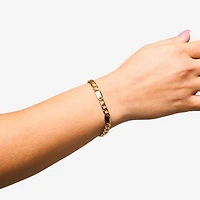 Made in Italy Unisex Adult 10K Gold 8 1/2 Inch Hollow Link Chain Bracelet