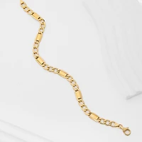 Made in Italy Unisex Adult 10K Gold 8 1/2 Inch Hollow Link Chain Bracelet
