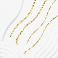 Made Italy Unisex Adult 10K Gold 22 Inch Figaro Chain Necklace