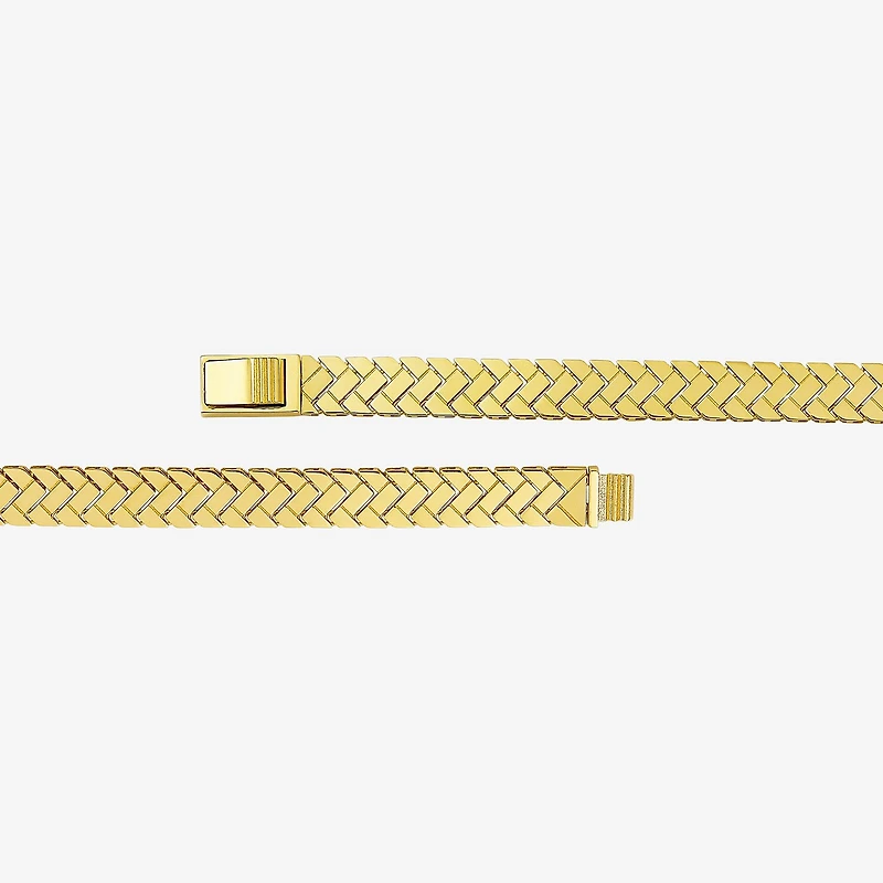Womens 10K Gold Solid 7.5 Inch Link Bracelet