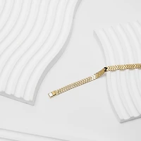 Womens 10K Gold Solid 7.5 Inch Link Bracelet