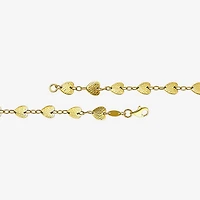 Womens 10K Gold Heart Charm Bracelet