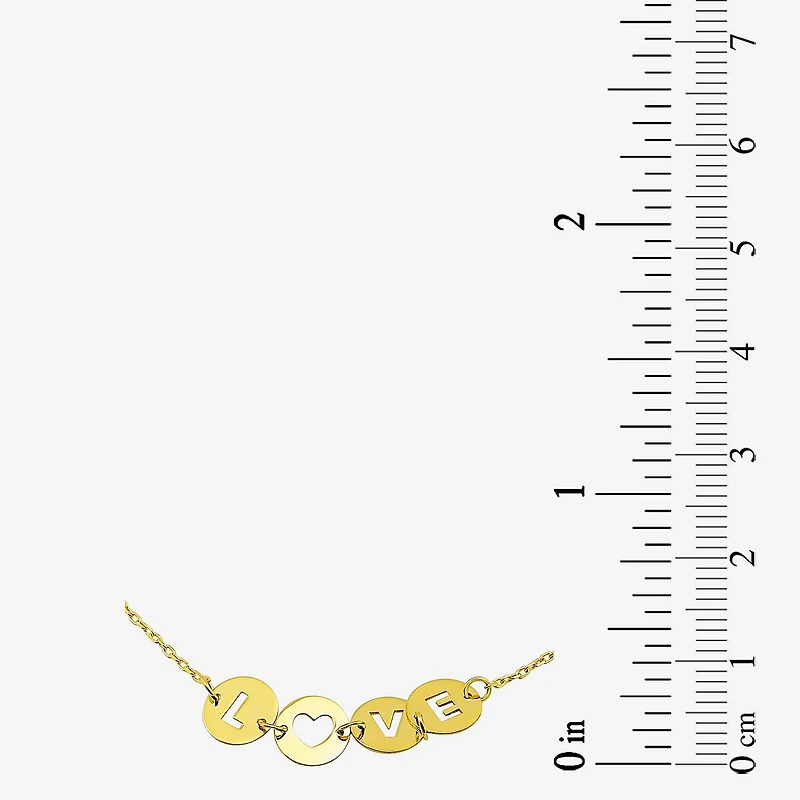 "Love" Womens 10K Gold Heart Charm Bracelet