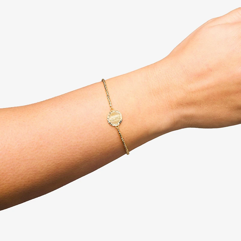 Our Lady Of Guadalupe Womens 14K Gold Charm Bracelet