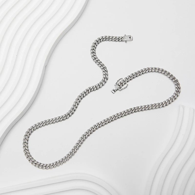 Mens Sterling Silver 22 Inch Link Chain Necklace
