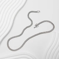 Mens Sterling Silver 22 Inch Link Chain Necklace