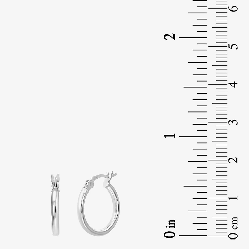 Womens Sterling Silver Round Pair Earring Set