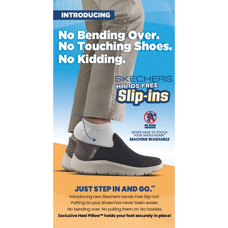 Skechers Hands Free Slip-Ins Nampa Knotly Mens Round Closed Toe Work Shoes Wide Width