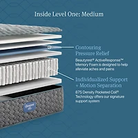 Beautyrest Level One 12.5" Medium Tight Top - Mattress + Adjustable Base