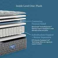 Beautyrest Level One 13.75" Plush Tight Top - Mattress + Adjustable Base