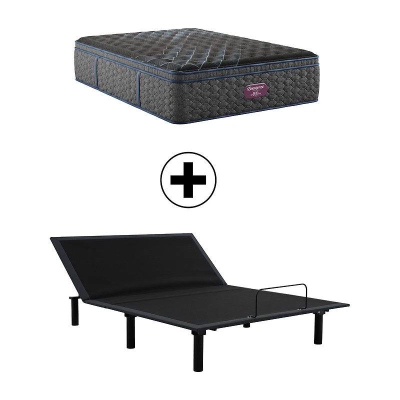Beautyrest World Class Level Four 16.25" Firm Pillow Top - Mattress + Adjustable Base