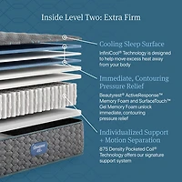 Beautyrest Level Two 13.25" Extra Firm Tight Top - Mattress + Adjustable Base