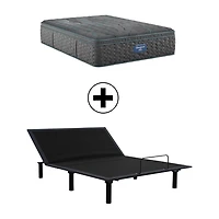 Beautyrest Level Two 14.75" Medium Pillow Top - Mattress + Adjustable Base