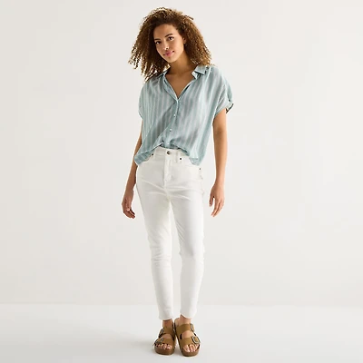 a.n.a Womens Short Sleeve Blouse