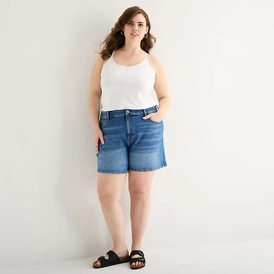 a.n.a A Line Womens 5" Highest Rise Plus Denim Short