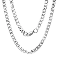 Steeltime Mens Stainless Steel 24 Inch Curb Chain Necklace