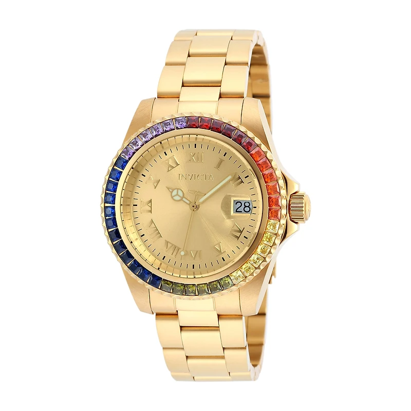 Invicta Angel Womens Gold Tone Stainless Steel Bracelet Watch 20022
