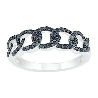 Womens 1/ CT. T.W. Natural Diamond Sterling Silver Cocktail Ring