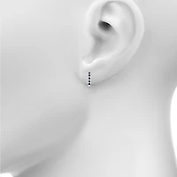Womens 1/2 CT. T.W. Natural Black Diamond Sterling Silver 16.5mm Hoop Earrings