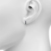 Womens 1/2 CT. T.W. Natural Black Diamond Sterling Silver 13mm Hoop Earrings