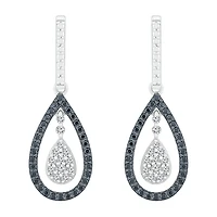 Womens 1/ CT. T.W. Natural Diamond Sterling Silver Pear Drop Earrings