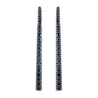 Linear Womens 1/3 CT. T.W. Natural Black Diamond Sterling Silver Drop Earrings